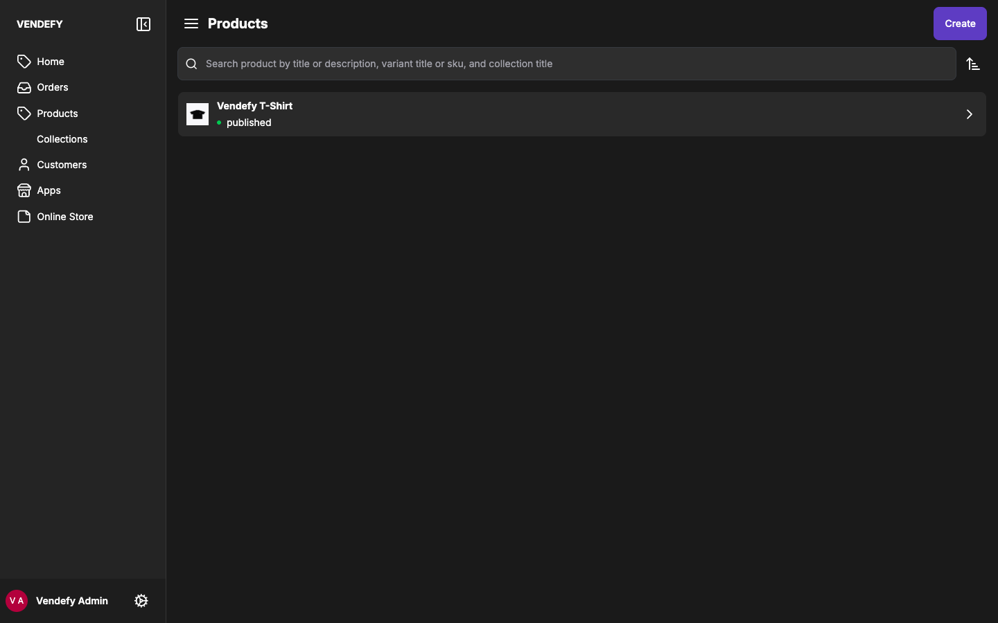 Admin product list