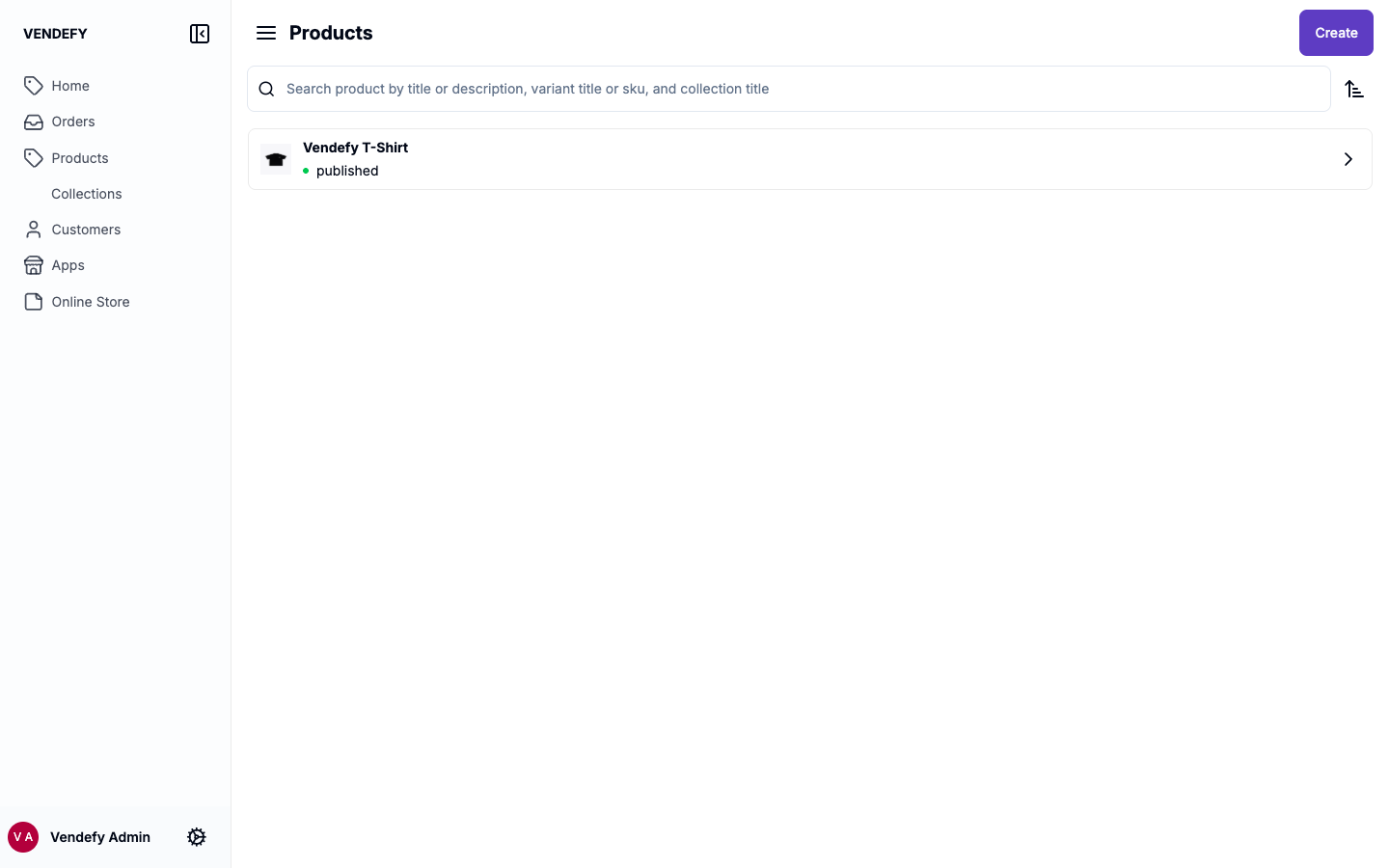 Admin product list