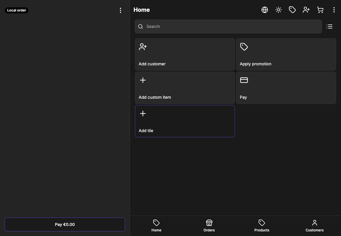 Vendefy POS screen